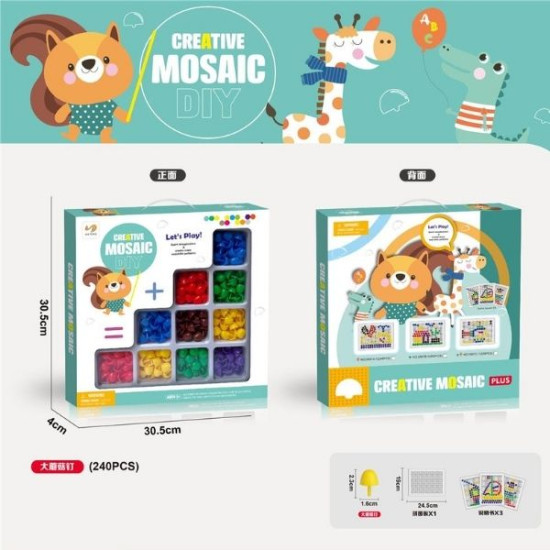 Παζλ Μωσαϊκό Με Πίνακα & Καρφίτσες 240τμχ