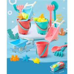 Σετ Άμμου-Θάλασσας Κουβαδάκι Κάστρο Με Καρότσι & Αξεσουάρ 7τμχ