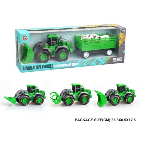 Τρακτέρ Friction Με Καρότσα & Ζώα 3 Σχέδια