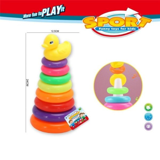 Βρεφική Πυραμίδα Παπάκι Με 8 Κρίκους
