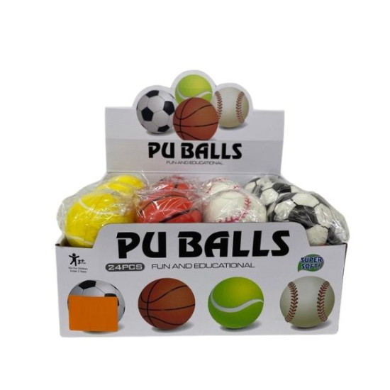 Μπαλάκι Αναπήδησης Μπάλες 7,5cm 4 Σχέδια Display 24