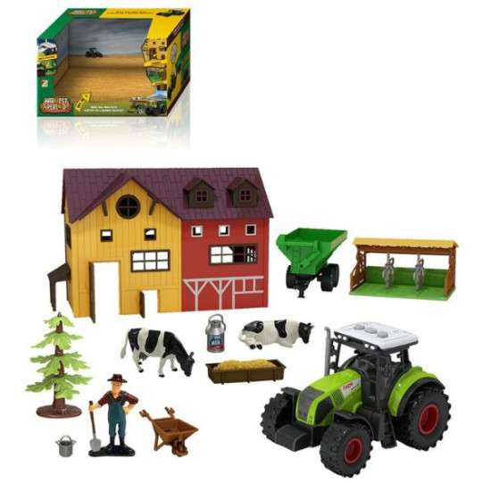 Σετ Φάρμας Με Τρακτέρ, Αχυρώνα, Αξεσουάρ και Ήχο 12τμχ Σ6