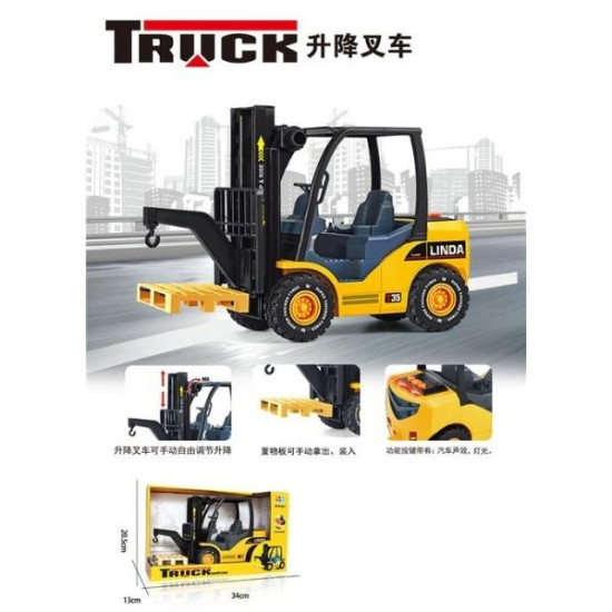 Όχημα Κλαρκ 31cm Friction Με Παλέτα, Ήχο & Φως