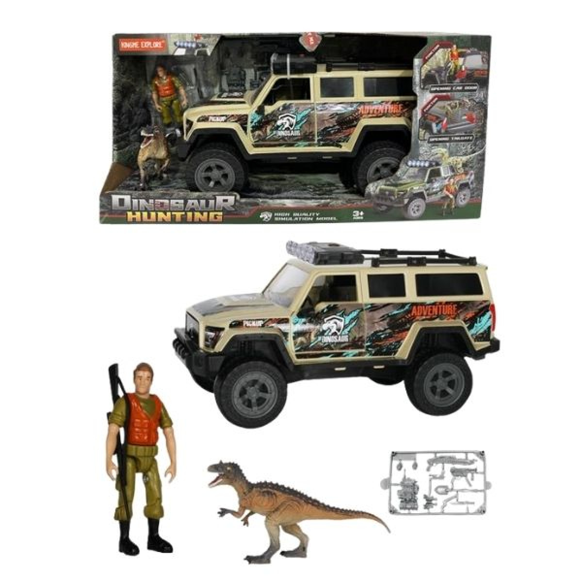 Όχημα Off-Road 31cm Με Φιγούρα 10cm & Δεινόσαυρο, Ήχο & Φως