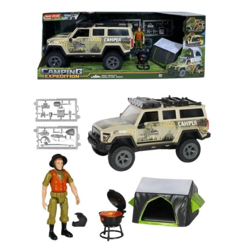Όχημα Off-Road 31cm Με Φιγούρα 10cm Με Αξεσουάρ Camping, Ήχο & Φως