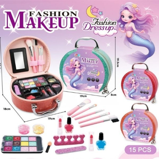 Παιδικό Σετ Μακιγιάζ Βαλιτσάκι Γοργόνα 15τμχ Διάφορα Χρώματα