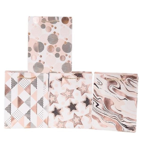 Τσάντα Δώρου Rose-Gold 4 Σχέδια 30x12x41,5cm Σ12