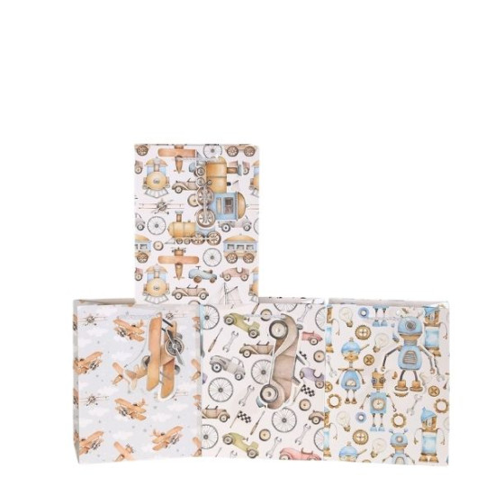 Τσάντα Δώρου Οχήματα Με Ευχετήρια Κάρτα 4 Σχέδια 18x10x23cm Σ12