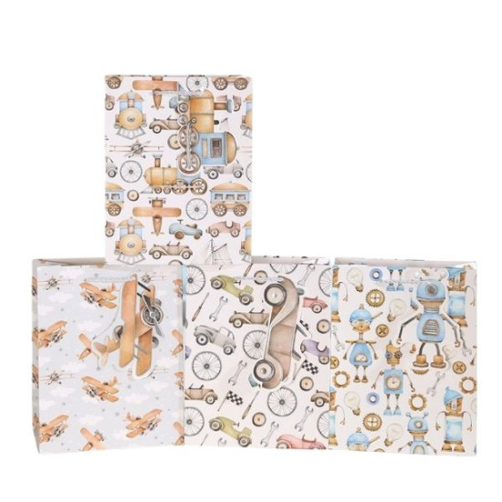 Τσάντα Δώρου Οχήματα Με Ευχετήρια Κάρτα 4 Σχέδια 30x12x41,5cm Σ12