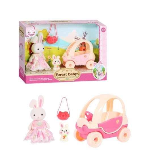 Σετ Μινιατούρες Φιγούρα Λαγουδάκι & Αυτοκίνητο