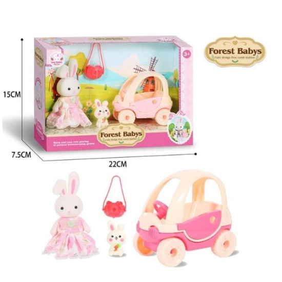 Σετ Μινιατούρες Φιγούρα Λαγουδάκι & Αυτοκίνητο