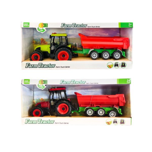 Τρακτέρ 45cm Friction Με Καρότσα, Ήχο & Φως 2 Xρώματα