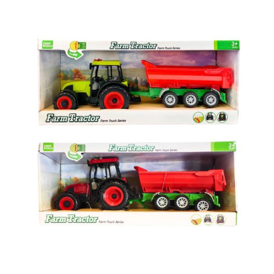 Τρακτέρ 45cm Friction Με Καρότσα, Ήχο & Φως 2 Xρώματα