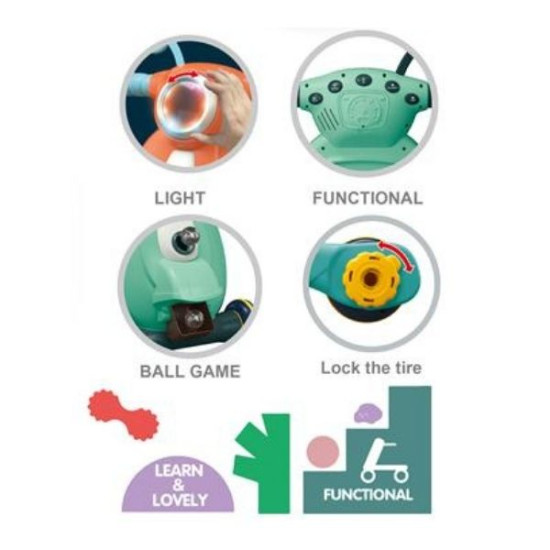 Βρεφική Στράτα Περπατούρα Scooter Ροζ Με Ήχο & Φως