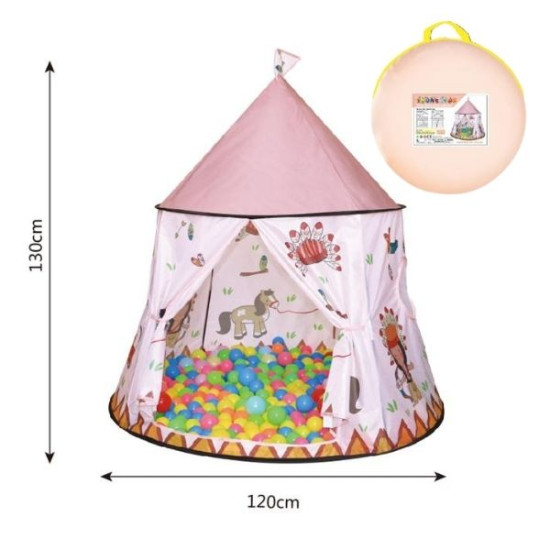 Παιδική Σκηνή Εσωτερικού-Εξωτερικού Ινδιάνικη Ροζ 120x130cm