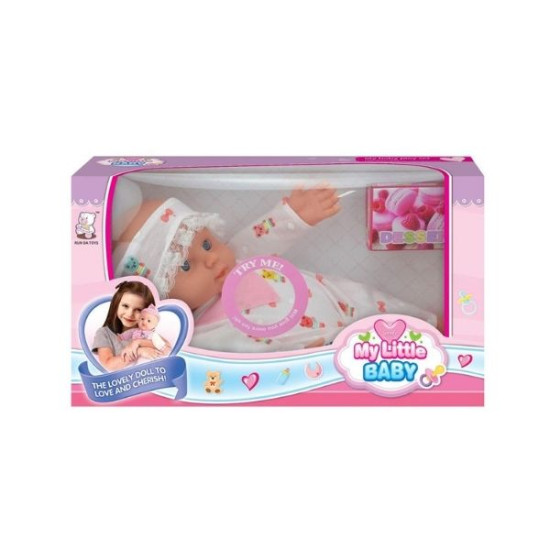 Κούκλα Μωρό 30cm Με Ροζ Φορμάκι Με Αρκουδάκια & Ήχο