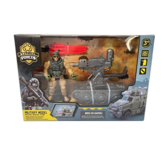 Φιγούρα Στρατιώτης 10cm Με Όχημα & Ρουκέτες