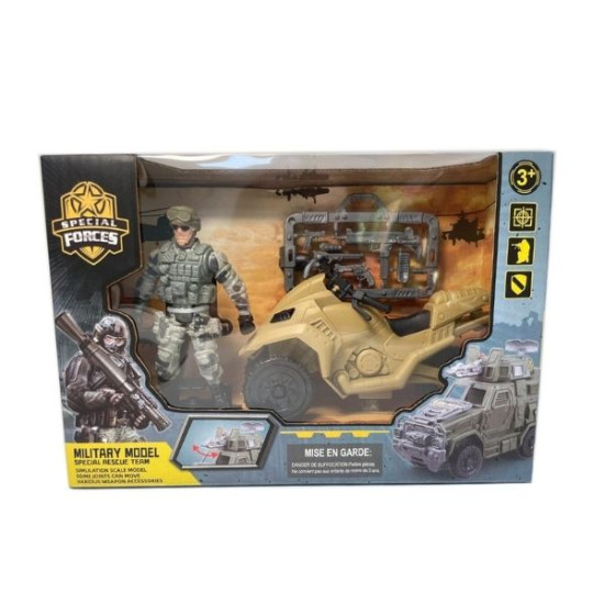 Φιγούρα Στρατιώτης 10cm Με Μηχανή & Αξεσουάρ