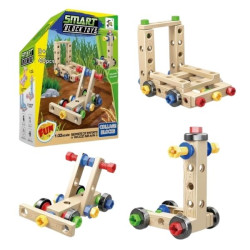 Τουβλάκια Κατασκευών Ξύλινα Λιβάδι, Με Βίδες & Παξιμάδια 40τμχ