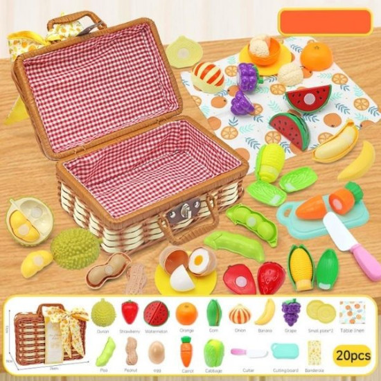 Παιδικό Καλάθι Πικ-Νικ Με Φρούτα & Λαχανικά 20τμχ