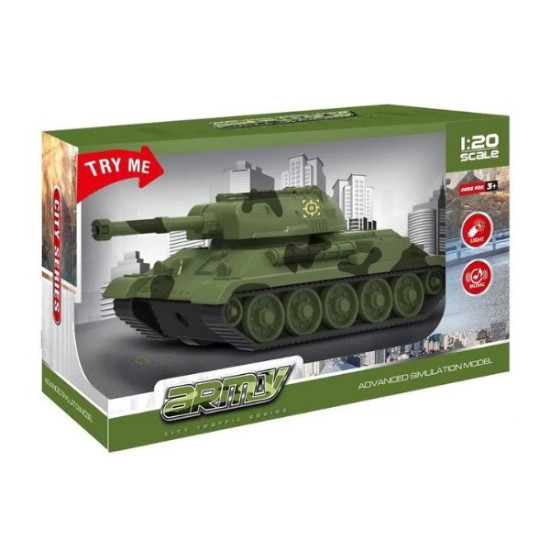 Στρατιωτικό Τανκ 1:20 Friction Με Ήχο & Φως