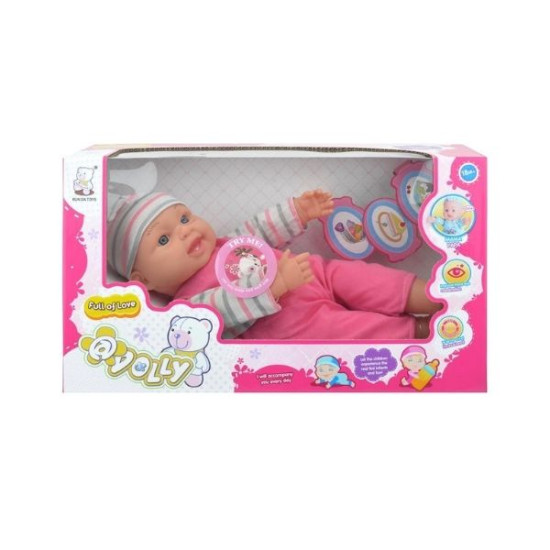 Κούκλα Μωρό 40cm Με Ροζ Φορμάκι & Ήχο