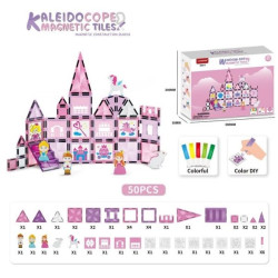 Τουβλάκια Μαγνητικά Κάστρο Με Φιγούρες & Μαρκαδόρους 50τμχ