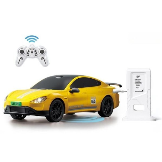 Τηλεκατευθυνόμενο Όχημα 30cm Ηλεκτρικό Κίτρινο Με Ήχο & Φως