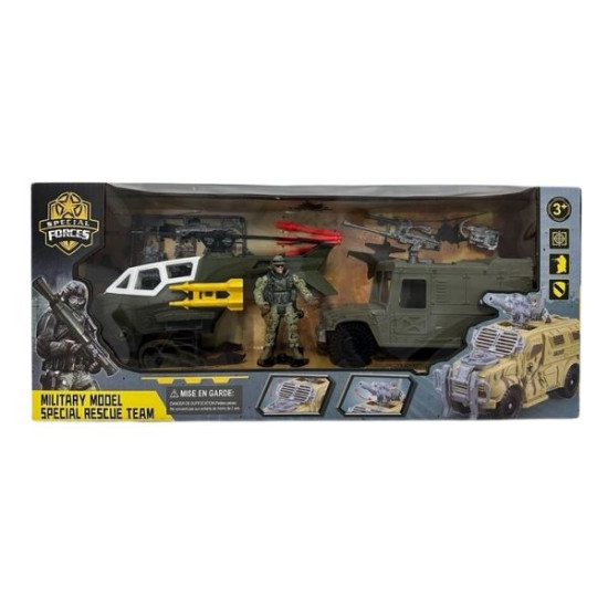 Φιγούρα Στρατιώτης 10cm Με Όχημα, Ελικόπτερο & Αξεσουάρ