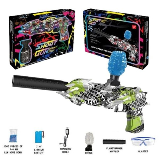 Όπλο Με Σφαίρες Νερού Ηλεκτρικό Graffiti Πράσινο 43cm