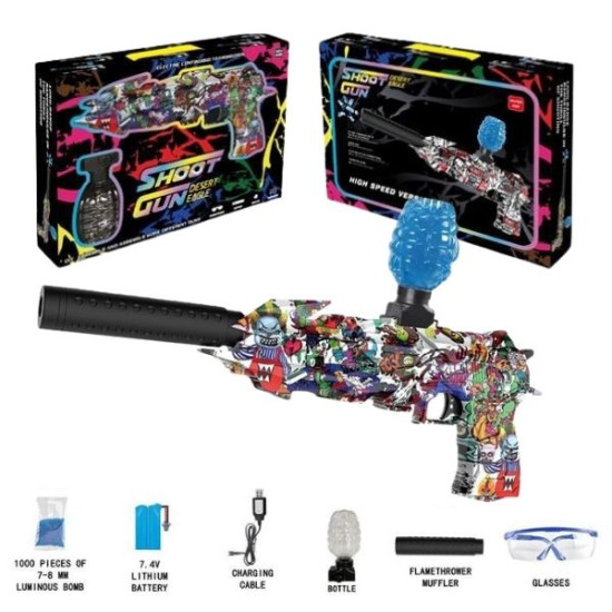 Όπλο Με Σφαίρες Νερού Ηλεκτρικό Graffiti Πολύχρωμο 43cm