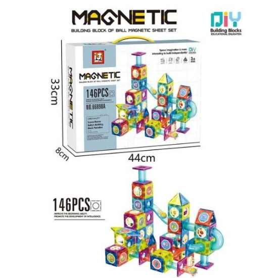 Τουβλάκια Μαγνητικά Με Πίστα Ολίσθησης 146τμχ