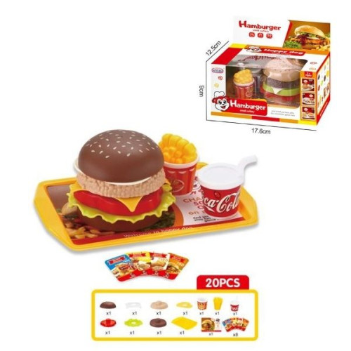 Σετ Αληθοφανή Τρόφιμα Fast Food 20τμχ
