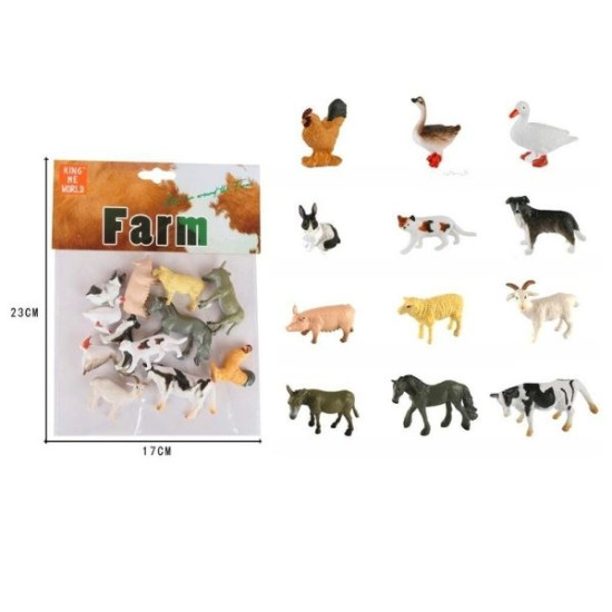 Σετ Παιχνιδιού Με Ζώα Φάρμας 12τμχ