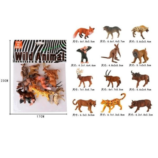 Σετ Παιχνιδιού Με Άγρια Ζώα 12τμχ