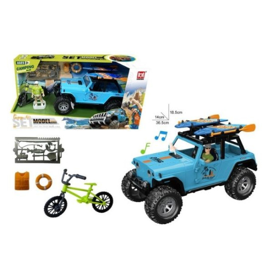 Όχημα Off-Road Camping Μπλε Με Φιγούρα, Αξεσουάρ, Ήχο & Φως