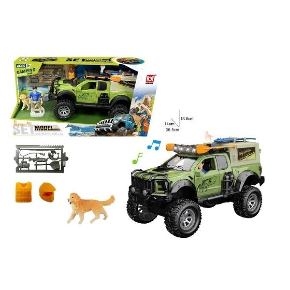 Όχημα Off-Road Camping Μπλε Με Φιγούρα, Αξεσουάρ, Ήχο & Φως