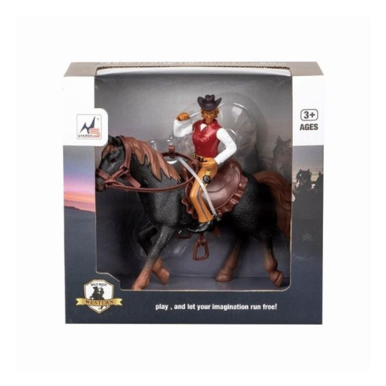 Φιγούρα Cowgirl 12cm Με Άλογο 22cm