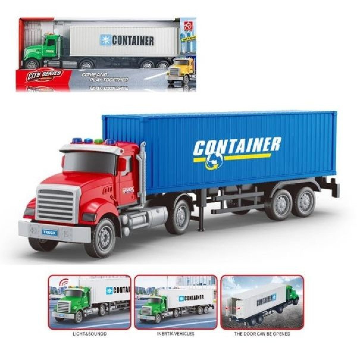 Φορτηγό Με Container 1:18 Με Ήχο & Φως 2 Χρώματα