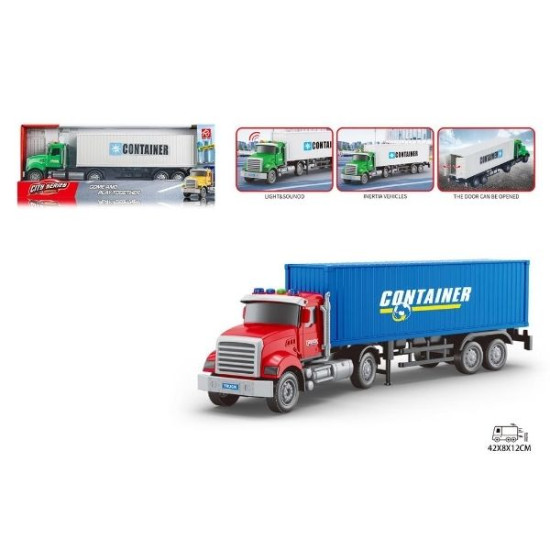 Φορτηγό Με Container 1:18 Με Ήχο & Φως 2 Χρώματα