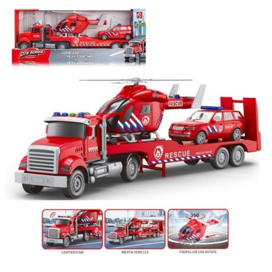 Νταλίκα Διάσωσης 1:18 Με 2 Οχήματα, Ήχο & Φως