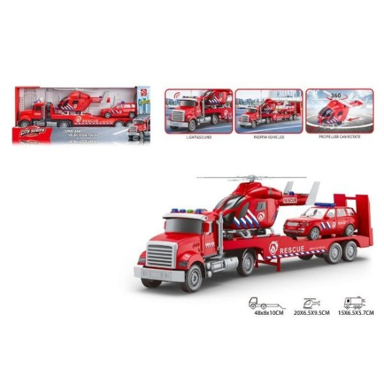 Νταλίκα Διάσωσης 1:18 Με 2 Οχήματα, Ήχο & Φως