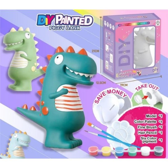 Σετ Χειροτεχνίας-Ζωγραφικής Κουμπαράς Δεινόσαυρος & Χρώματα
