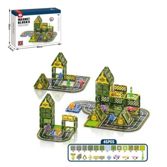 Τουβλάκια Μαγνητικά Στρατιωτική Βάση 45τμχ