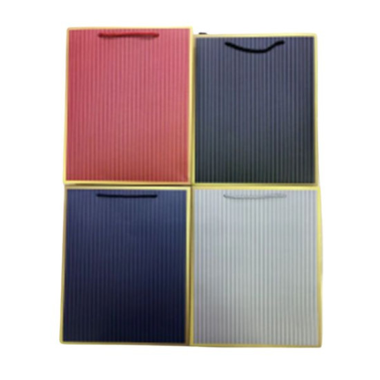 Τσάντα Δώρου Χάρτινη Μονόχρωμη Ριγέ 4 Χρώματα 26x10x32cm Σ12