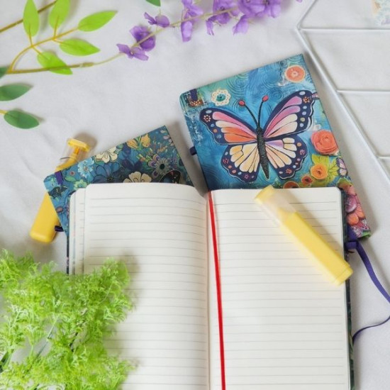 Σημειωματάριο Α6 Ριγέ 80Φ Με Λάστιχο Πεταλούδες 4 Σχέδια Σ24
