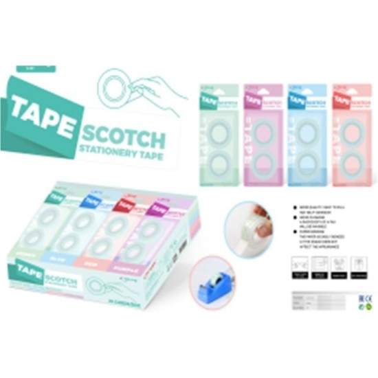 Κολλητικές Ταινίες Διάφανες 20mx12mm 2τμχ Display 24