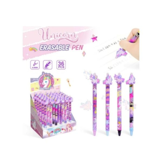 Στυλό Γράψε-Σβήσε 0,5mm Μονόκερος 4 Σχέδια Display 36