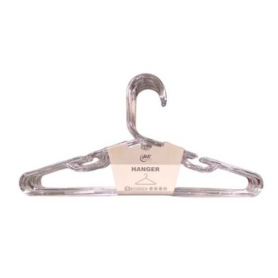 Κρεμάστρες Ντουλάπας Παιδικές Πλαστικές Διάφανες 29x15cm 5τμχ