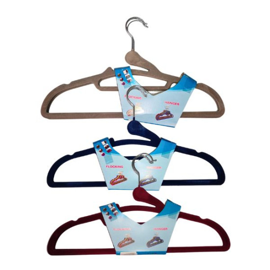 Κρεμάστρες Ντουλάπας Βελουτέ 40cm 3τμχ Διάφορα Χρώματα